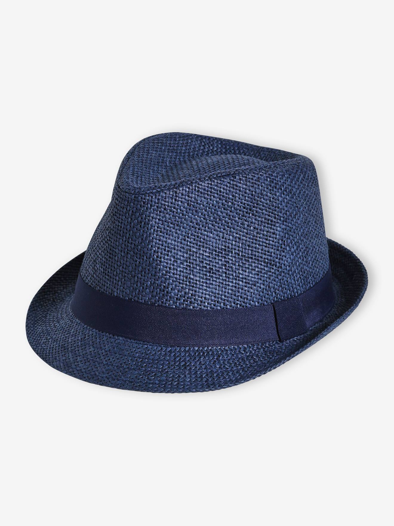 Vertbaudet Panamahoed In Stro-look Voor Jongens Blauw