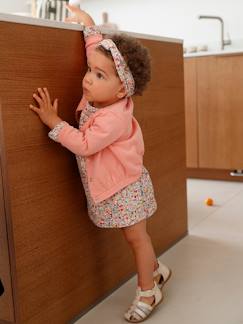 Bébé-Ensemble-Ensemble 3 pièces : robe + cardigan + bandeau bébé fille