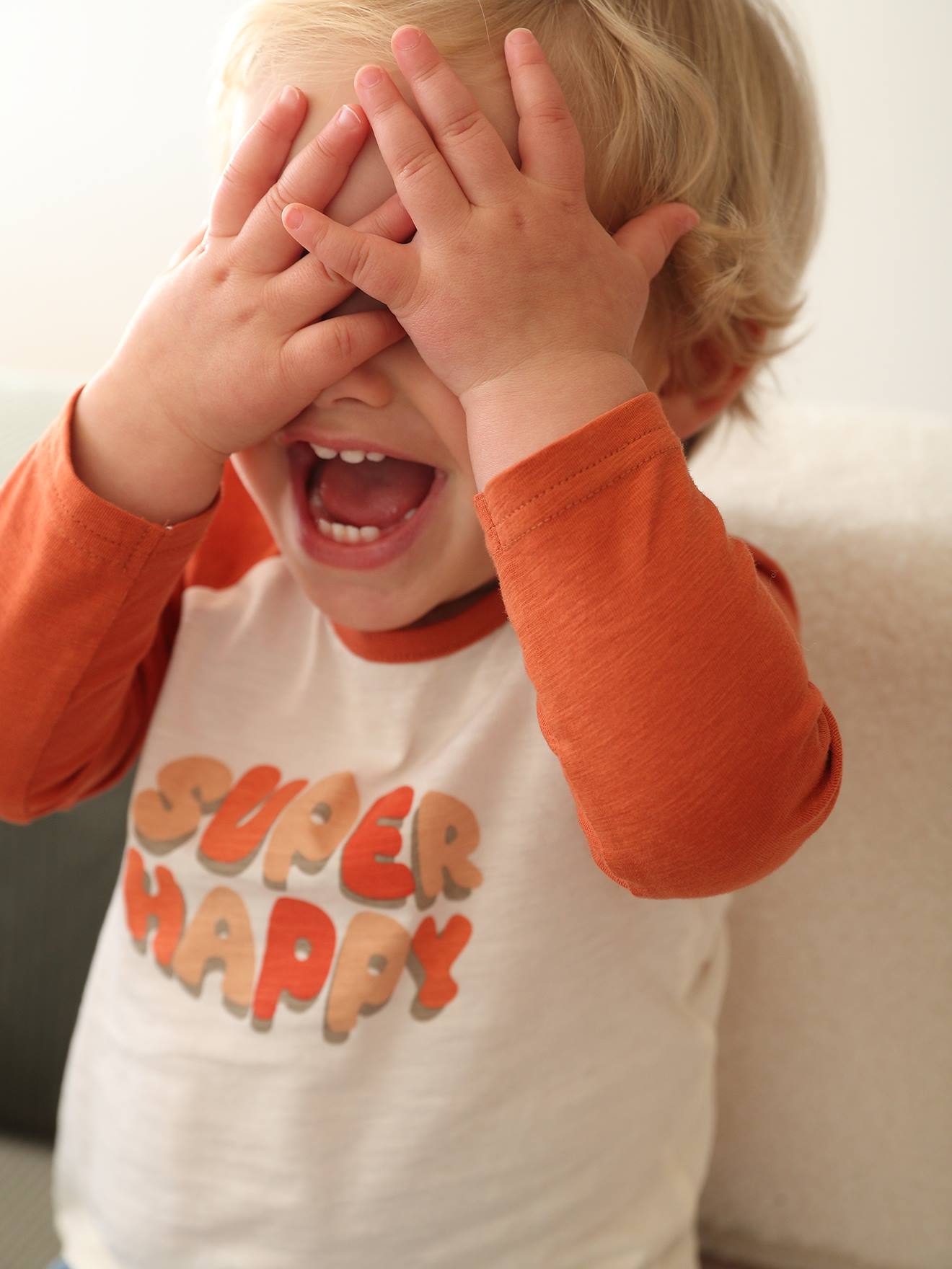 Vertbaudet Baby Colorblock T-shirt Met Lange Mouwen Roest
