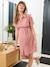 Robe-chemise courte gaze de coton grossesse et allaitement bleu électrique+vieux rose - vertbaudet enfant 