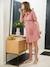 Robe-chemise courte gaze de coton grossesse et allaitement bleu électrique+vieux rose - vertbaudet enfant 