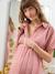 Robe-chemise courte gaze de coton grossesse et allaitement bleu électrique+vieux rose - vertbaudet enfant 