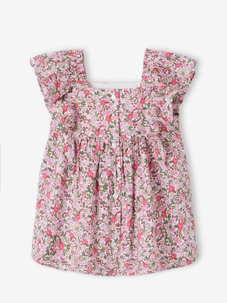 Robe à volants bébé carreaux rose+rose imprimé - vertbaudet enfant 