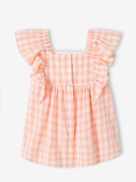 Robe à volants bébé carreaux rose+rose imprimé - vertbaudet enfant 