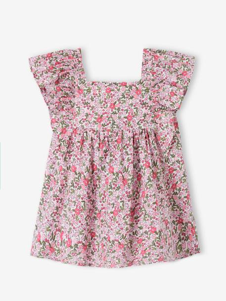 Robe à volants bébé carreaux rose+rose imprimé - vertbaudet enfant 
