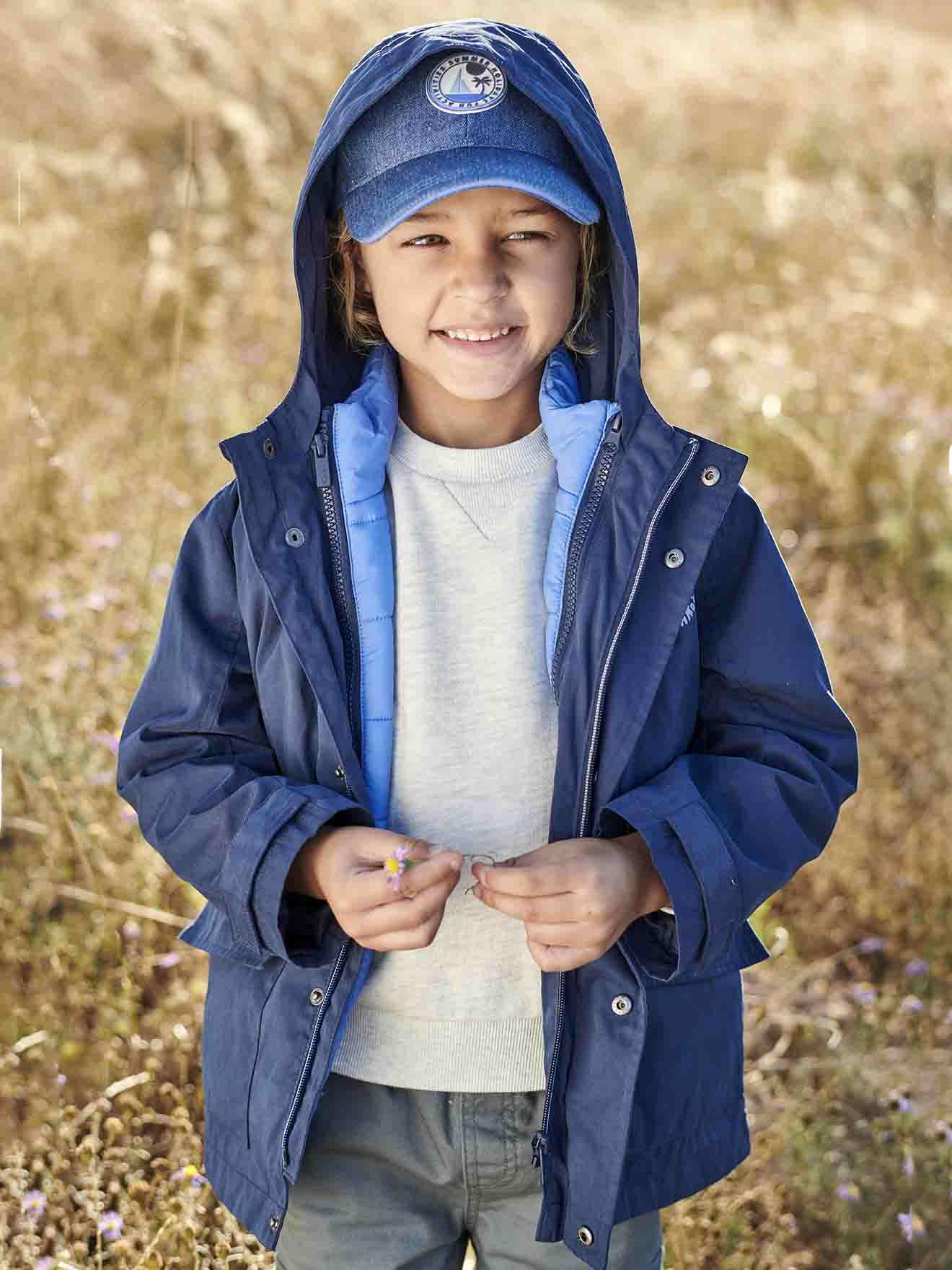 Vertbaudet Jongens 3-in-1 Parka Voor Het Tussenseizoen Met Uitneembaar Donsjack Zonder Mouwen Marineblauw