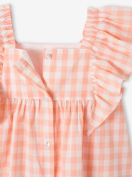 Robe à volants bébé carreaux rose+rose imprimé - vertbaudet enfant 