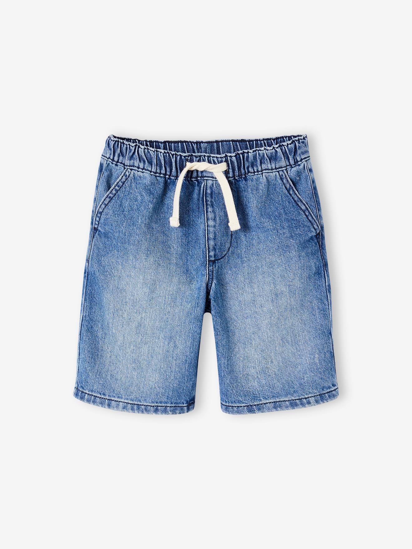 Vertbaudet Denim Jongensbermuda, Gemakkelijk Aan Te Trekken Stone