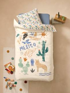 Linge de maison et décoration-Linge de lit enfant-Housse de couette-Parure housse de couette + taie d'oreiller MEXICO STORY, avec coton recyclé