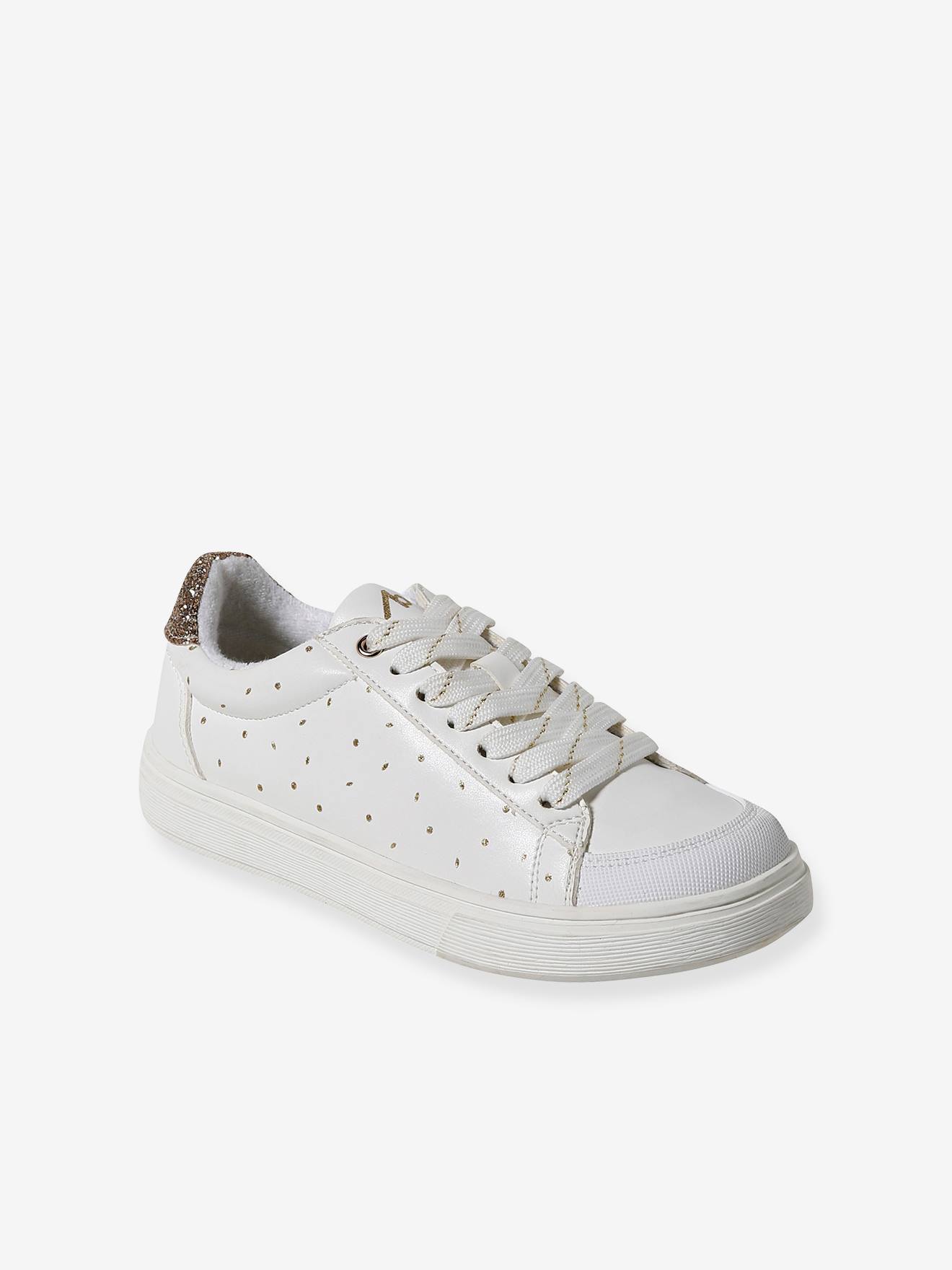 Vertbaudet Kindersneakers Met Gouden Details Wit, Bedrukt