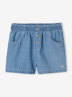 Short en denim léger fille facile à enfiler  - vertbaudet enfant