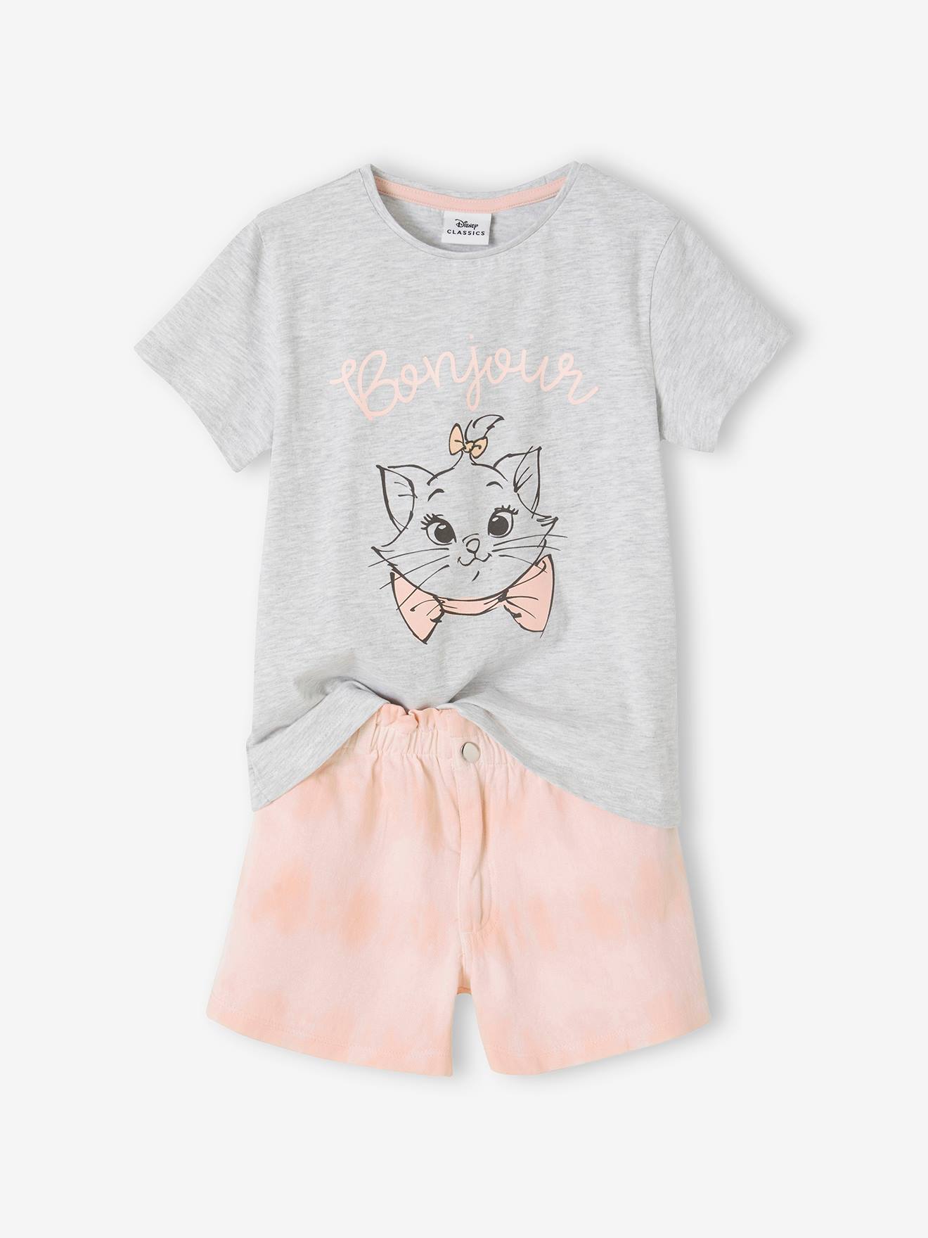 Disney Animals Meisjesset Met T-shirt + Short Disney® Marie De Aristokatten Lichtroze