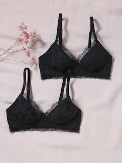 Vêtements de grossesse-Lingerie-Soutien-gorge-Lot 2 soutiens-gorge de grossesse coton biologique et dentelle