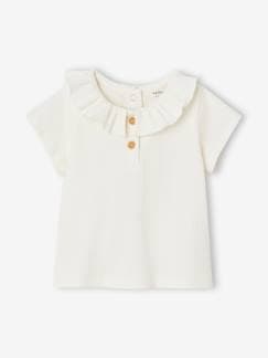 Baby-T-shirt, coltrui-Babyshirt van ribstof met kraagje