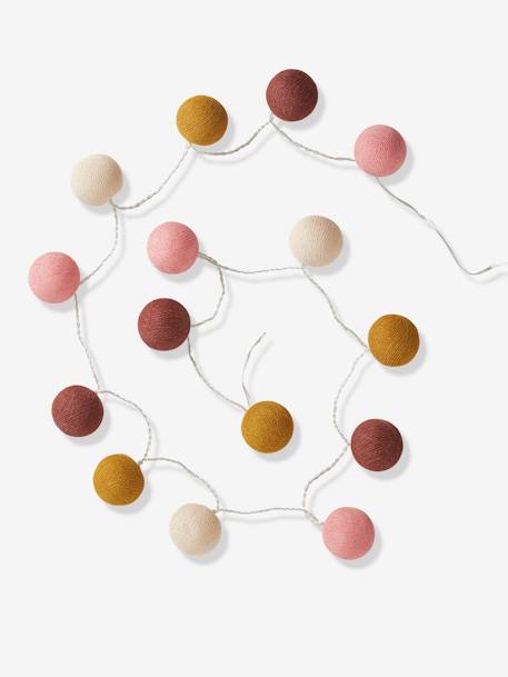 Guirlande boules lumineuse avec interrupteur framboise+rose+vert sauge - vertbaudet enfant 