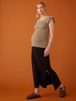 Vêtements de grossesse-Jupe longue grossesse en maille ENVIE DE FRAISE