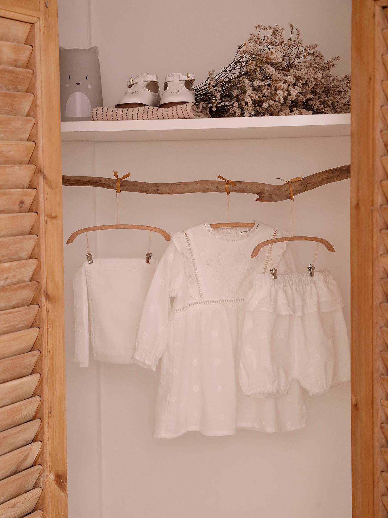 Vertbaudet Feestelijke Babyset, Jurk, Pofbroek En Haarband Wit
