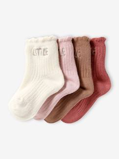 Bébé-Chaussettes, Collants-Lot de 4 paires de chaussettes "little" bébé