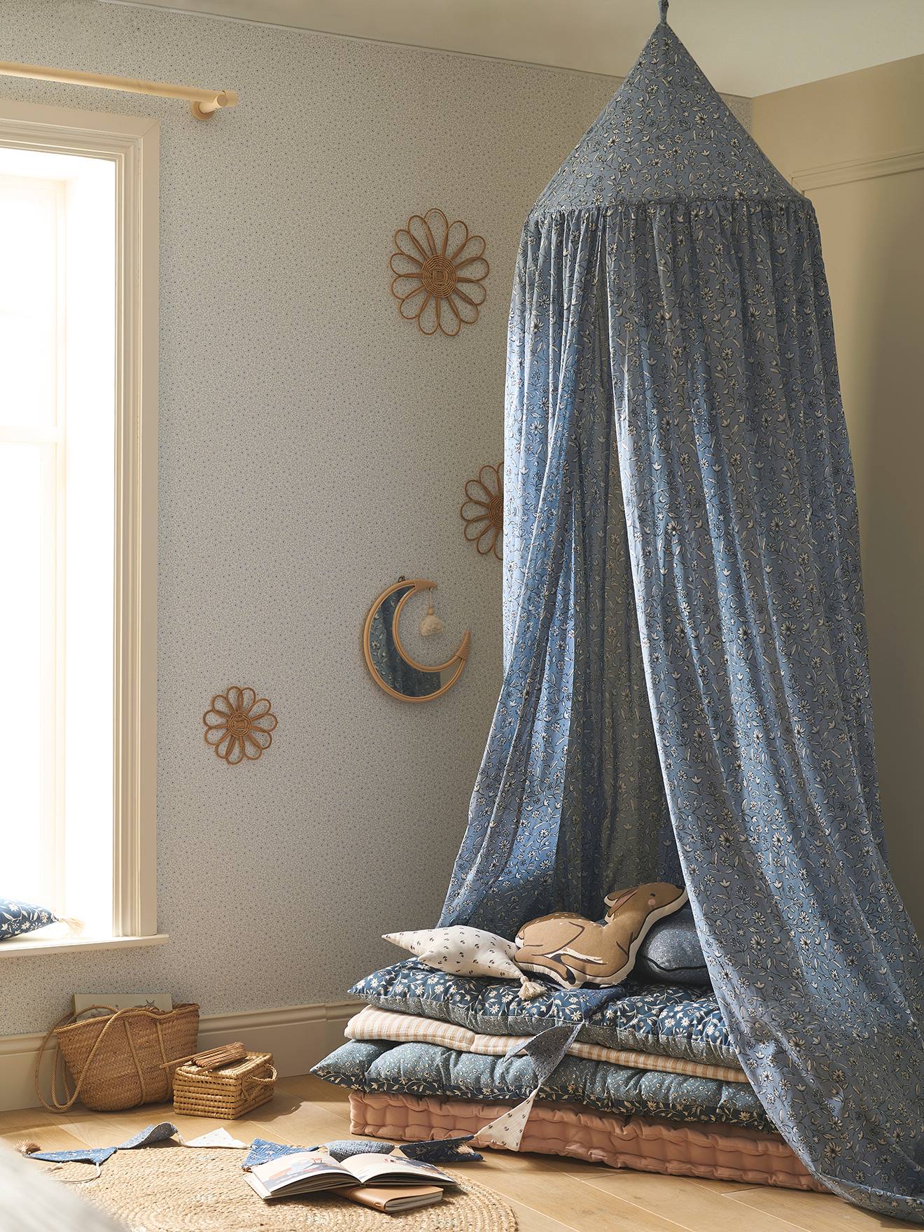 OldPAPA Bedhemel voor meisjes - prinses hemelbed muggennet baby kinderkamer speelkamer decor koepel premium netten gordijnen, wit