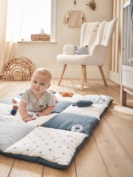 Tapis d'éveil moelleux et ludique blanc+bleu+rose+rouge - vertbaudet enfant 