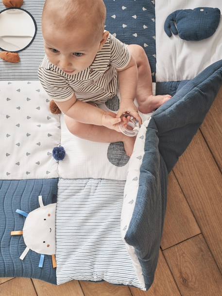 Tapis d'éveil moelleux et ludique blanc+bleu+rose+rouge - vertbaudet enfant 
