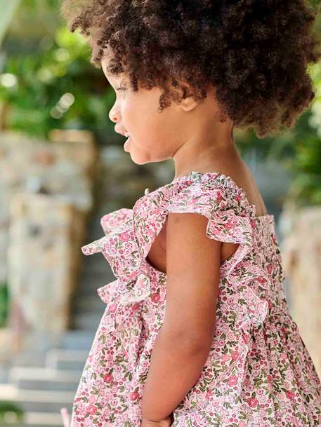 Robe à volants bébé carreaux rose+rose imprimé - vertbaudet enfant 