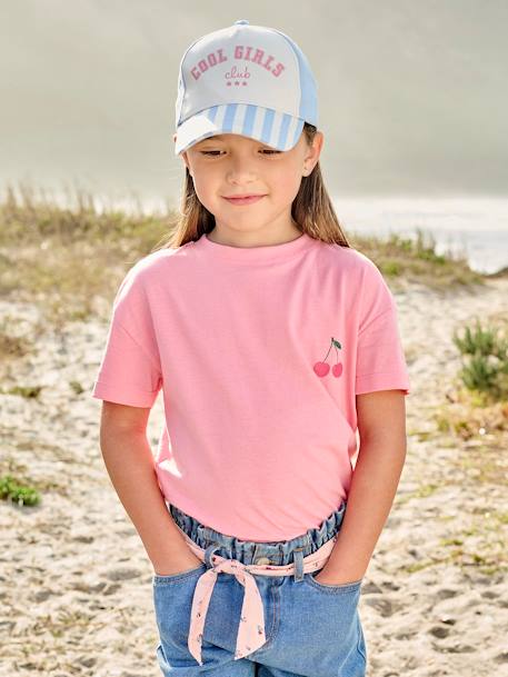 Fille-T-shirt, sous-pull-Tee-shirt uni fille manches courtes