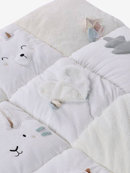 Tapis d'éveil moelleux et ludique blanc+bleu+rose+rouge - vertbaudet enfant 