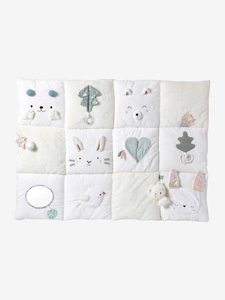 Tapis d'éveil moelleux et ludique blanc+bleu+rose+rouge - vertbaudet enfant 