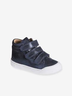 Chaussures-Chaussures bébé 17-26-Baskets enfant fille cuir à scratchs