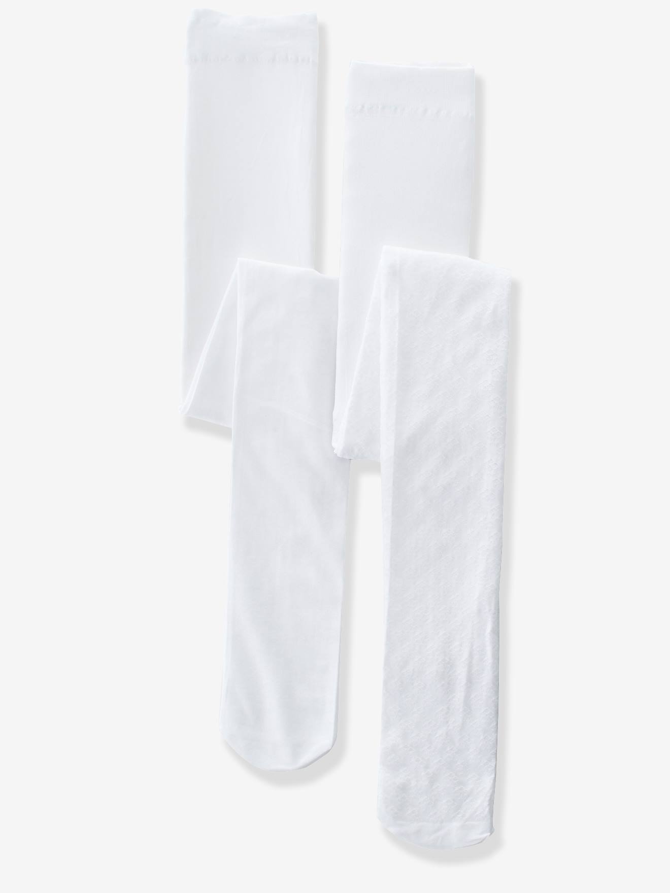 Vertbaudet Set Van 2 Meisjes Panty's Fantasie Wit/motief