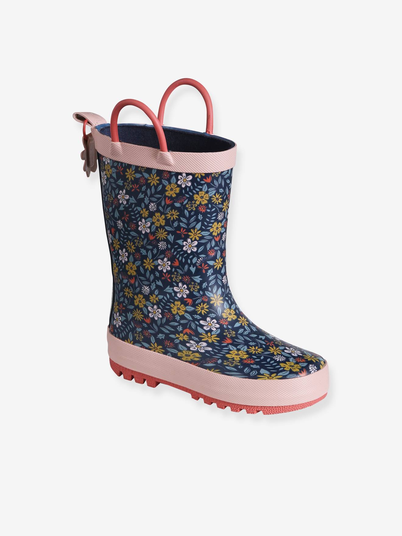 Bottes de pluie fourrees en caoutchouc enfant rose Chaussures