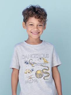 Jongens-Jongensshirt dierenprint Basics