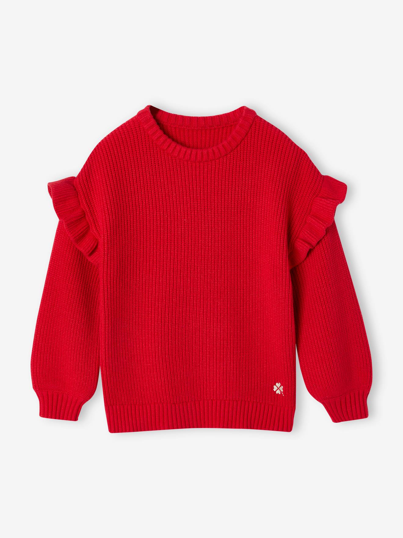 Vertbaudet Trui Met Ruches Aan De Mouwen Meisjes Rood