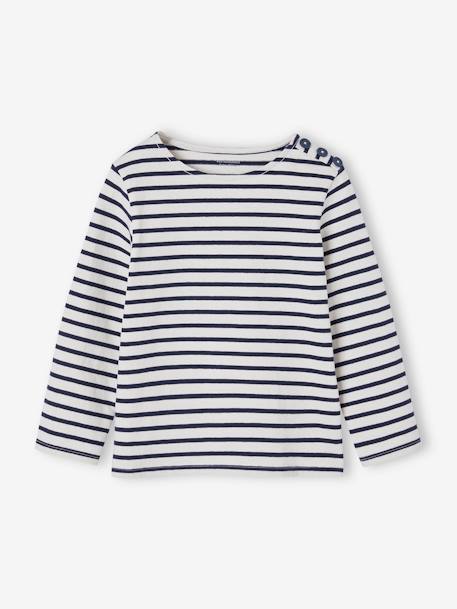 Tee-shirt marinière personnalisable effet molleton fille manches longues  - vertbaudet enfant