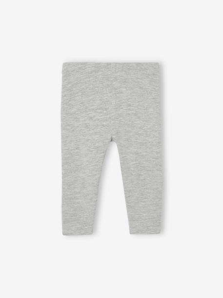 Lot 3 leggings unis bébé bleu grisé+gris chiné - vertbaudet enfant 