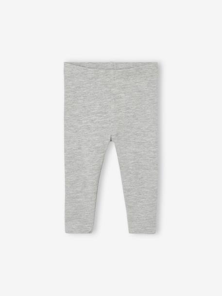 Lot 3 leggings unis bébé bleu grisé+gris chiné - vertbaudet enfant 