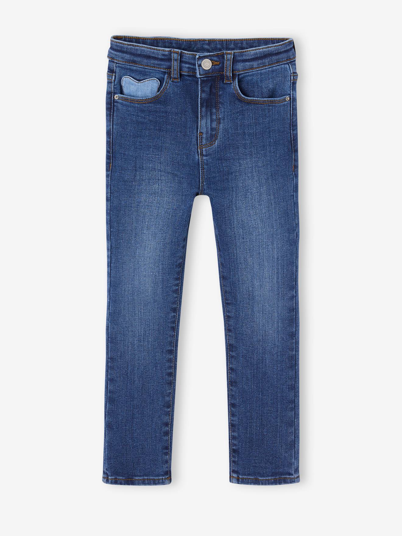 Vertbaudet Slim Meisjesjeans Smal Donkerblauw