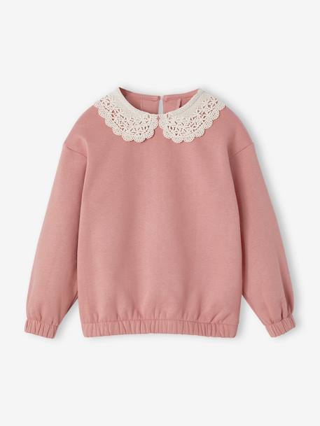 Fille-Pull, gilet, sweat-Sweat col fantaisie en macramé fille