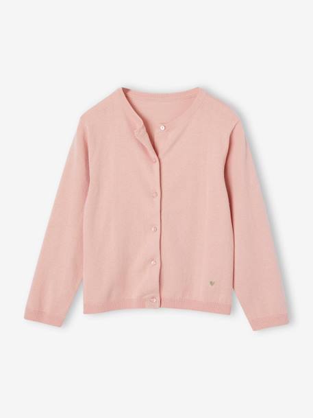 Fille-Pull, gilet, sweat-Gilet fille en maille fine