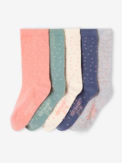 Fille-Sous-vêtement-Chaussettes-Lot de 5 paires de chaussettes à pois fille