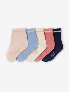 Bébé-Chaussettes, Collants-Lot de 5 paires de chaussettes avec détails scintillants bébé fille BASICS