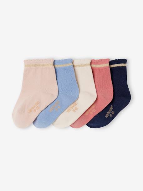 Bébé-Lot de 5 paires de chaussettes avec détails scintillants bébé fille BASICS