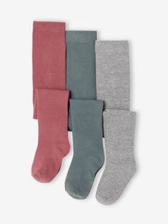 Bébé-Chaussettes, Collants-Lot de 3 collants bébé maille BASICS