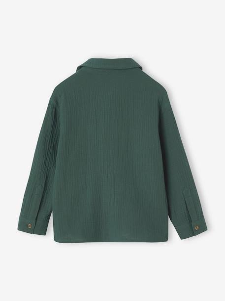 Chemise gaze de coton garçon vert sapin - vertbaudet enfant 