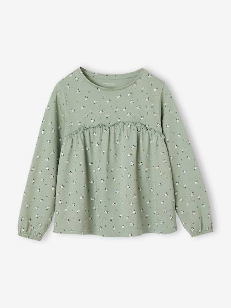 Fille-T-shirt, sous-pull-T-shirt blouse imprimé manches longues fille
