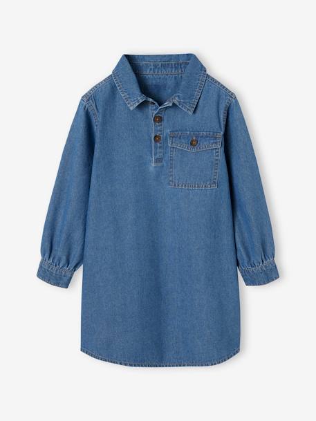 Robe chemise en jean fille ouverture boutonnée  - vertbaudet enfant