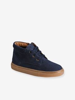 Baskets enfant garçon cuir montantes zippées et élastiquées  - vertbaudet enfant