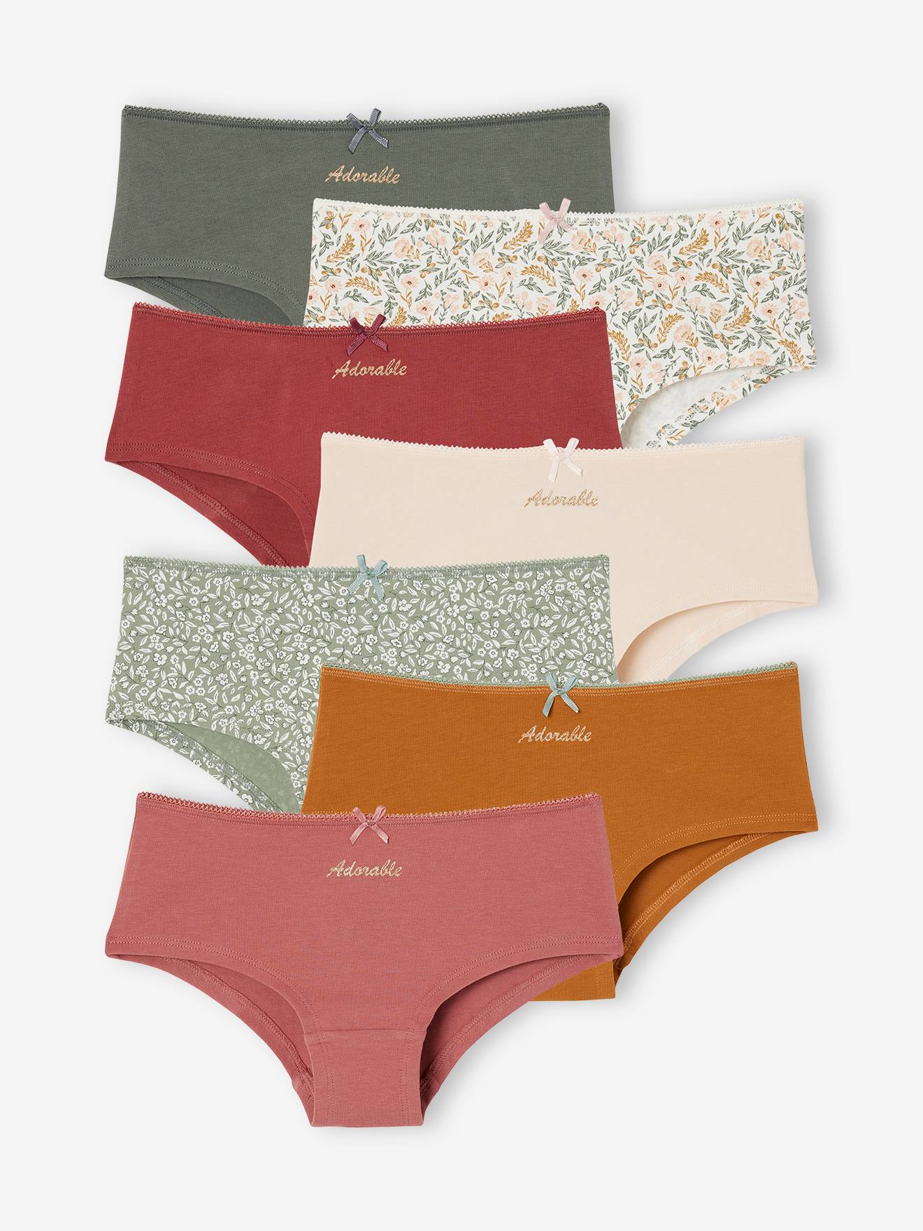 Vertbaudet Set Van 7 "Adorable" Meisjesshorties Rozen