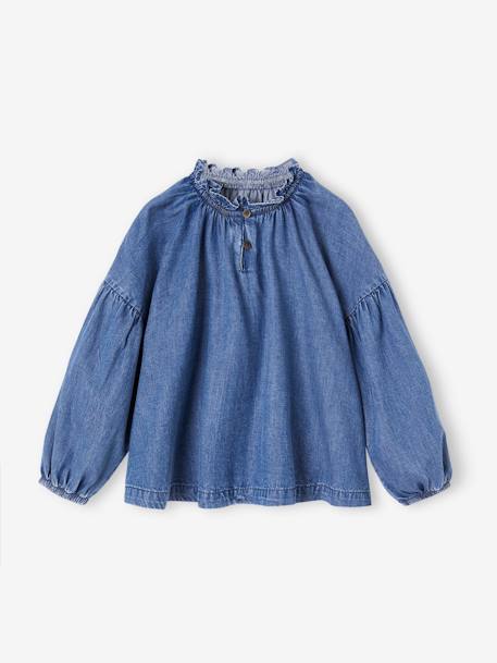 Blouse en denim léger fille  - vertbaudet enfant